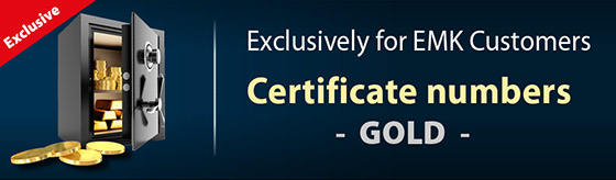 Certificate Numbers Gold