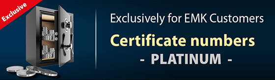 Certificate numbers - Platinum