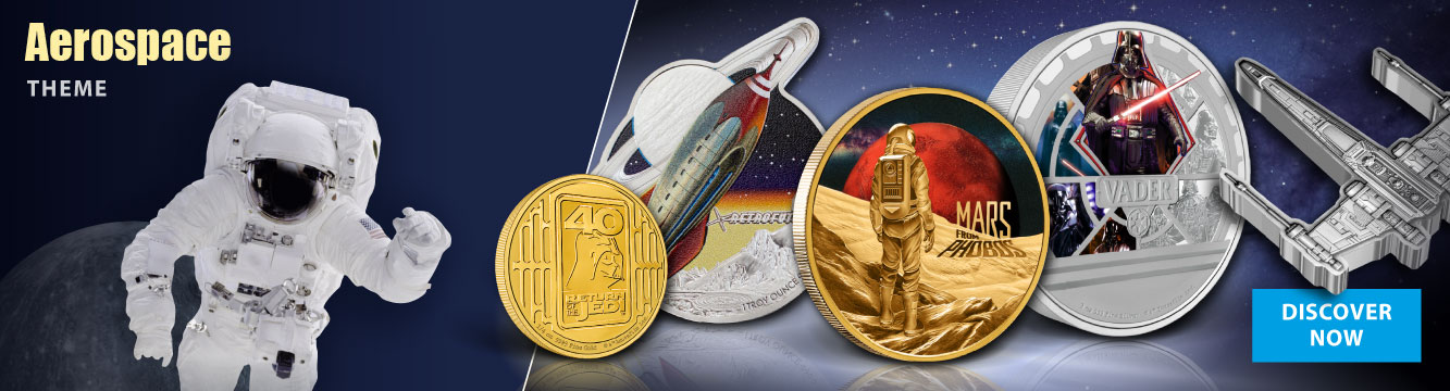 Coins with an Aerospace theme