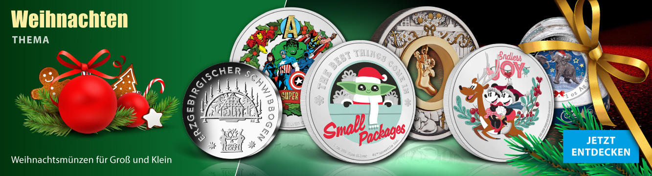 Münzen zum Thema Weihnachten