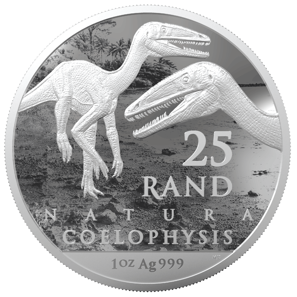 Natura 2019 South Africa Archosauria 25 Rand 1 Ounce Fine Silver 50K Minted 