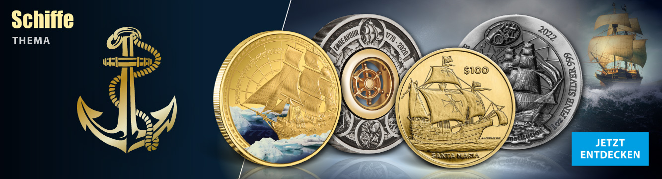 Münzen mit Schiffen